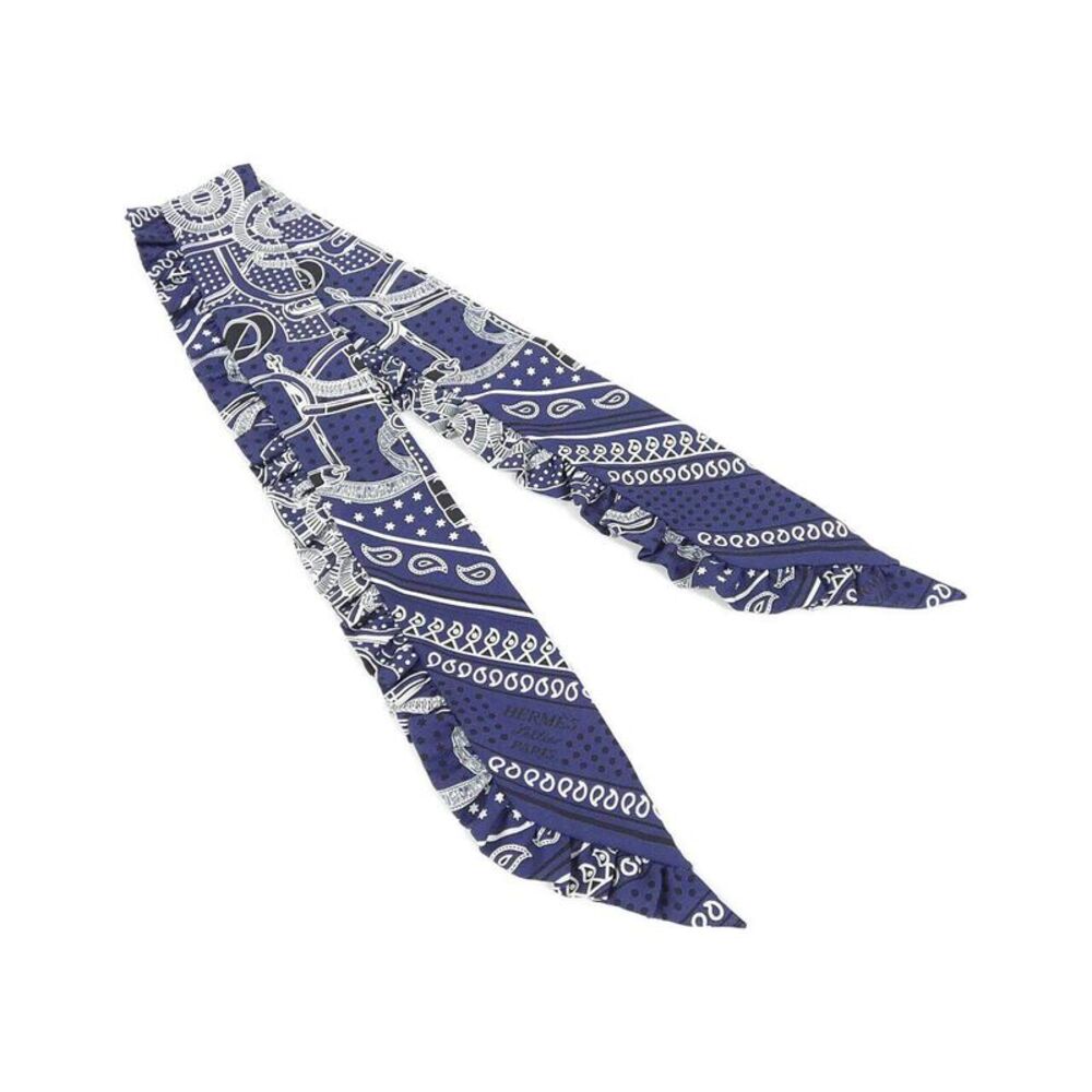 Hermes EPERON D'OR BANDANA Twilly Frill Silk Scarf